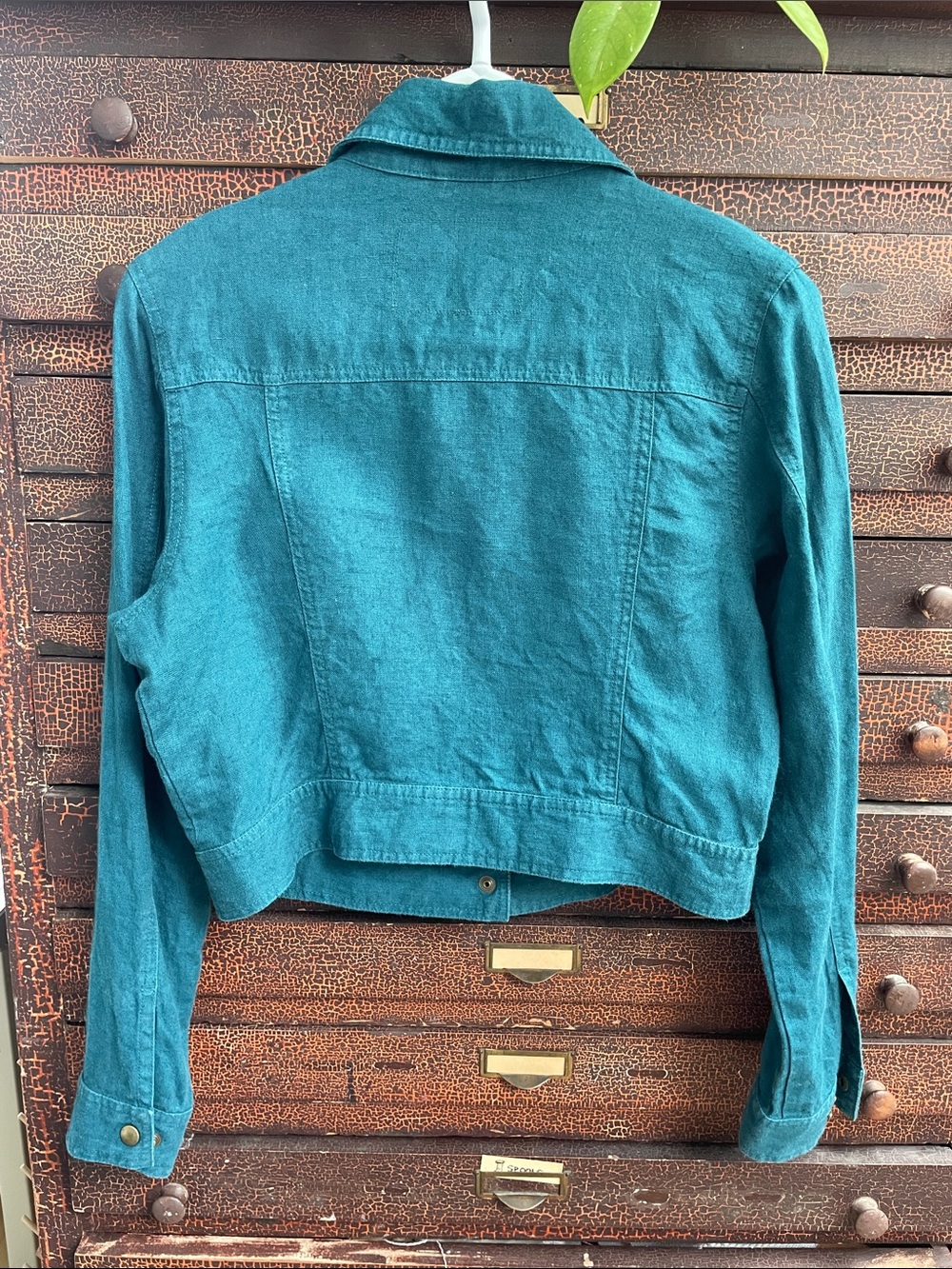 Calico Cropped Linen Jacket - Picture 5 of 5